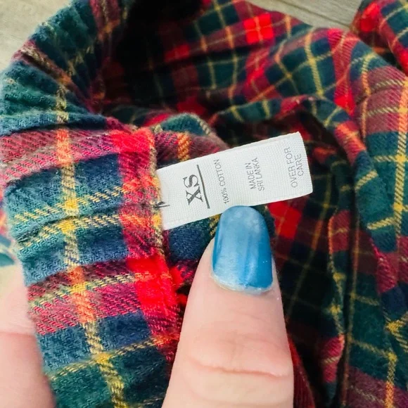 Victorias Secret Country Vintage Plaid Red and Green Pajamas Set Women’s Size XS - Picture 4 of 12